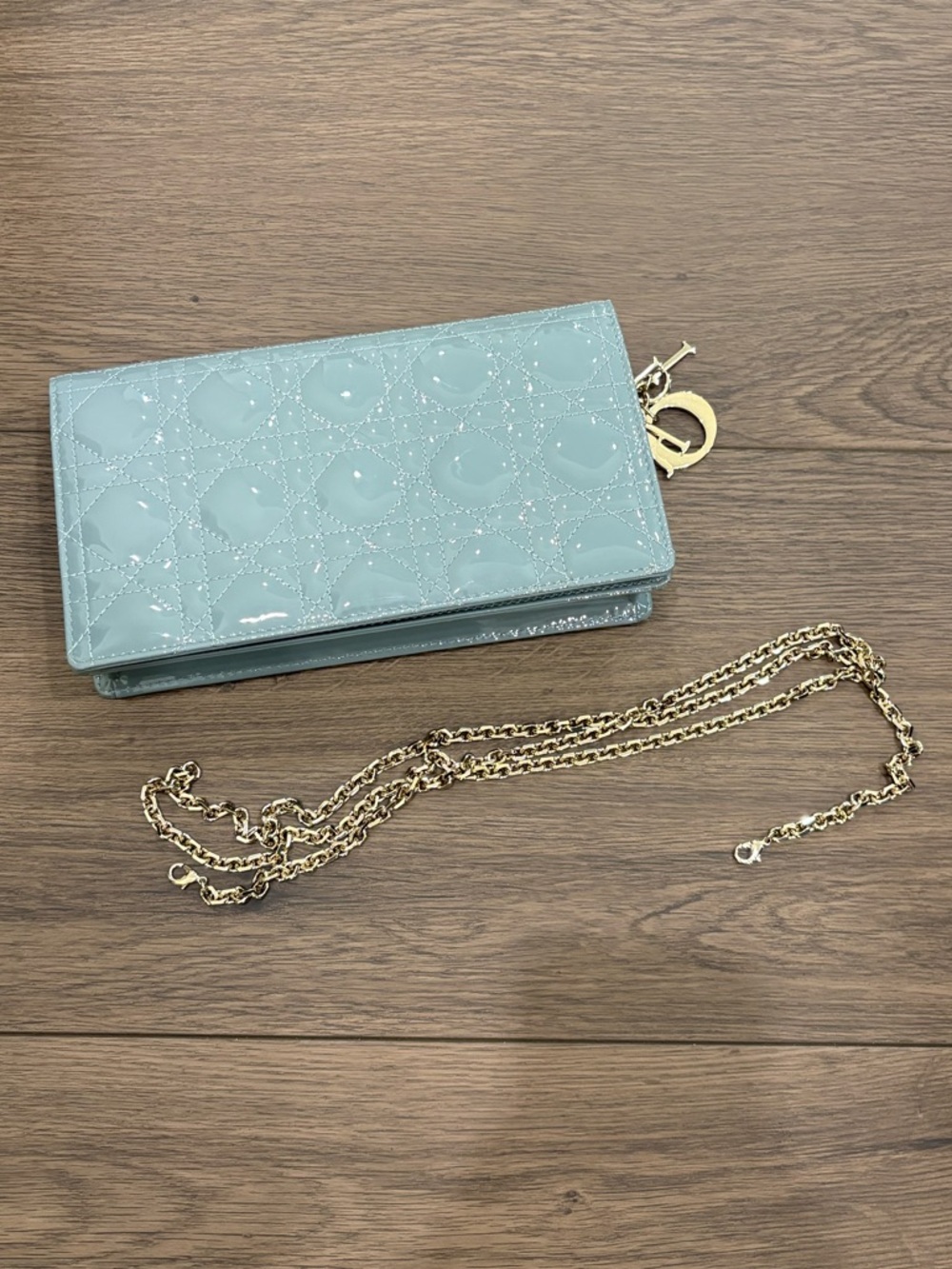 Authentic Lady Dior Calfskin Pouch in Cloud Blue (EXCELLENT, LIKE NEW CONDITION) - Picture 3 of 15